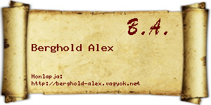 Berghold Alex névjegykártya